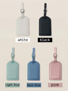 1pc Personalized Luggage Tags For Mr And Mrs: Customzied Name Wedding PU Leather Luggage Tags Travel Tags Personalized Monogrammed Chambray Leather RFID - Multicolor - View 5
