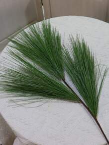 Artificial Green Pampas Grass, Home Decor Plastic Fake Pine Branches, Green Plant For Home Decorations, Forest Wedding And Engagement Scenes Gifts Birthday Graduation