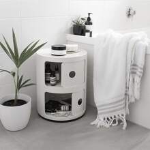 LIVINGANDHOME Living And Home Cylindrical Multi-Tiered Plastic Storage Drawer Unit - 白色 - 查看 2