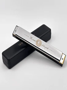 1 件 24 孔 C 调半音阶口琴，不锈钢盖板，非常适合学生、初学者、成人、专业表演。完美的圣诞节或。 - 彩色 - 查看 16