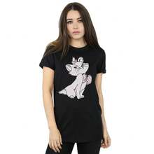 Womens/Ladies Aristocats Marie Cotton Boyfriend T-Shirt (Black) - Black - View 2
