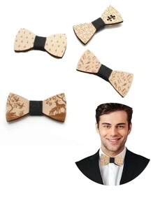 1 chiếc nơ gỗ cho nam - Nơ hình mỏ neo nốt nhạc bằng gỗ - Thích hợp cho ngày lễ, tiệc tùng và nhiều sự kiện khác - Nhiều màu - Xem 7