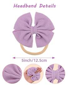 10件套柔软女婴发带，女孩蝴蝶结头巾，蝴蝶结发饰套装 - 彩色 - 查看 5