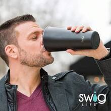 Swig Life 22oz Insulated Tumbler, Travel Coffee Tumbler With Lid, Cup Holder Friendly Travel Coffee Mug, Stainless Steel , 22 Oz Tumbler, Reusable Insulated Coffee Mug With Lid (Confetti) - màu đen - Xem 8