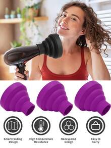 Universal Collapsible Hair Dryer Diffuser Attachment- Lightweight Foldable Portable Travel Folding Design Fit Most Of Blow Dryers - Multicolor - View 2