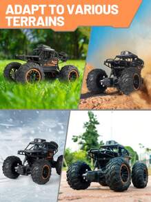 1 件遥控车，带 720P 高清摄像头、WiFi 遥控车、实时视频传输、1:18 比例全地形怪物卡车、2.4GHz 遥控器和手机控制、可充电，是 8-12-15-18 岁男孩生日、圣诞节的绝佳礼物 - 黑色 - 查看 5
