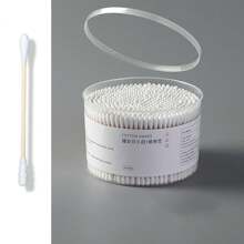 500 支/盒一次性双头清洁棉签、耳朵清洁棉签、卸妆棉签、家居清洁棒 - 白色 - 查看 8