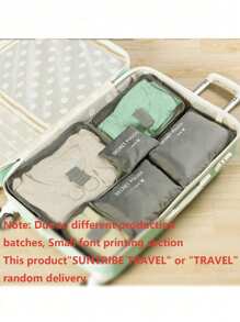 6pcs/Set - 1pc Travel Organizer Bag, Multi-Functional Storage Bag, Large Capacity Foldable Organizer Bag, Cosmetic Organizer Toiletry Bag, Multi-Functional Makeup Bag, Wardrobe Storage Bag, Large Capacity Luggage Bag, Clothing Storage Bag, Travel Toiletry Bag, Skincare Organizer Bag, Handbag, Clutch, Drawstring Bag
