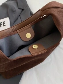 Set de 2 piezas: 1 bolso de hombro de gran capacidad de ante vintage y 1 forro interior para mujer, bolso de mano tipo tote para ir al trabajo, otoño e invierno, nuevo bolso tipo hobo inspirado en el estilo retro para mujer, nuevo bolso de mujer para otoño e invierno, el mejor bolso de otoño, el talla grande nuevo y de moda bolso de ante para mujer, que combina perfectamente con la ropa de otoño para mujer