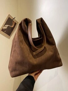 Set de 2 piezas: 1 bolso de hombro de gran capacidad de ante vintage y 1 forro interior para mujer, bolso de mano tipo tote para ir al trabajo, otoño e invierno, nuevo bolso tipo hobo inspirado en el estilo retro para mujer, nuevo bolso de mujer para otoño e invierno, el mejor bolso de otoño, el talla grande nuevo y de moda bolso de ante para mujer, que combina perfectamente con la ropa de otoño para mujer