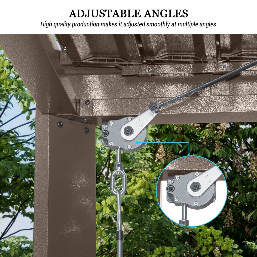 MONDAWE 10X13FT Outdoor Louvered Aluminum Pergola With Adjustable Roof