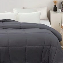 mohap. MOHAP Couette Bicolore 4 Saisons Chaude l'hiver Hypoallergénique Toutes Saisons Couette de Lit Réversible 2 Personnes Edredon - Gris Foncé + Gris Clair - Voir 3