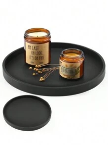 Bathroom Storage Tray, 27cm Silicone Storage Decorative Tray For Countertop, Kitchen Sink And Bathroom For Jewelry, Keys, Candles (Black) - Multicolor - View 12