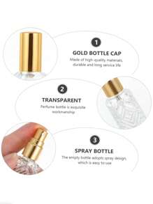 1/3pcs 12ml Exquisite Refillable Aluminum Spray Tip Glass Bottle Diamond Pattern Small Perfume Atomizer Bottle For Travel Cologne Perfume Pump Box Bottle Portable, Room, Bedroom, Daily Applicable Bottle, Perfume Bottle