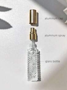 1/3pcs 12ml Exquisite Refillable Aluminum Spray Tip Glass Bottle Diamond Pattern Small Perfume Atomizer Bottle For Travel Cologne Perfume Pump Box Bottle Portable, Room, Bedroom, Daily Applicable Bottle, Perfume Bottle