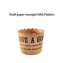 50 件装耐热圆形波浪边纸杯，适用于蛋糕、面包和松饼，加厚防油纸垫，适用于甜点桌装饰，厨房烘焙工具，适用于生日、婚礼、圣诞派对、万圣节、万圣节装饰 - 淺棕 - 查看 10