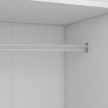 3-Door Shutter Wardrobe With Shelves, White