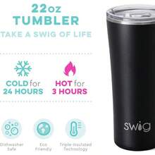 Swig Life 22oz Insulated Tumbler, Travel Coffee Tumbler With Lid, Cup Holder Friendly Travel Coffee Mug, Stainless Steel , 22 Oz Tumbler, Reusable Insulated Coffee Mug With Lid (Confetti) - màu đen - Xem 2