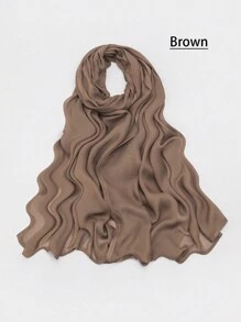 1 件女士 Abaya 配饰纯色宽边莫代尔围巾，休闲透气头巾百搭保暖披肩头带柔软头巾面纱衣服