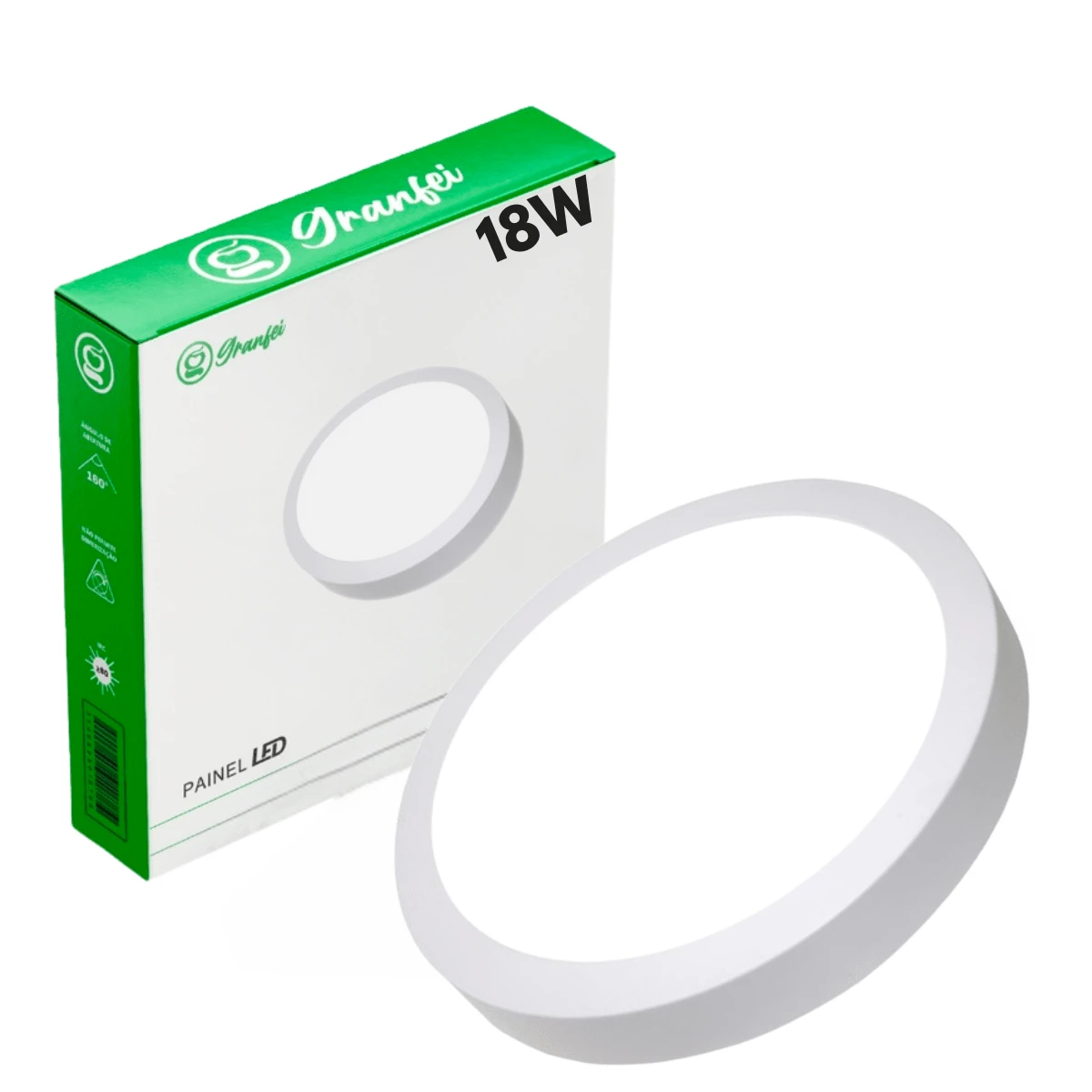 Kit 2 18w Led Ceiling Panel Overlay Square Round Light Fixture White-Cold White-Warm White-Neutral - 冷白圓 - 查看 1