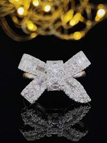 时尚蝴蝶结时尚戒指 适合女孩 情侣 爱情派对礼物 珠宝 批量销售 Moonso R5461 情人节、妈妈、母亲、母亲节、礼物 - 銀色 - 查看 14