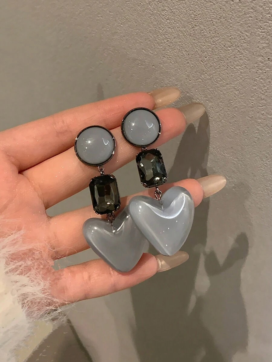 Andkiss 1 par de aretes con forma de corazón adecuados para uso diario o festival de la mujer, San Valentín