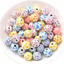 10-68pcs Natural Colorful Butterfly Sunflower Flowers Bee Wooden Bead Crystal Spacer Bead With Beadable Ballpoint Pen Accessories Production Kit DIY Jewelry Making Garland Necklaces Bracelet Keychain Pen Bead Valentines