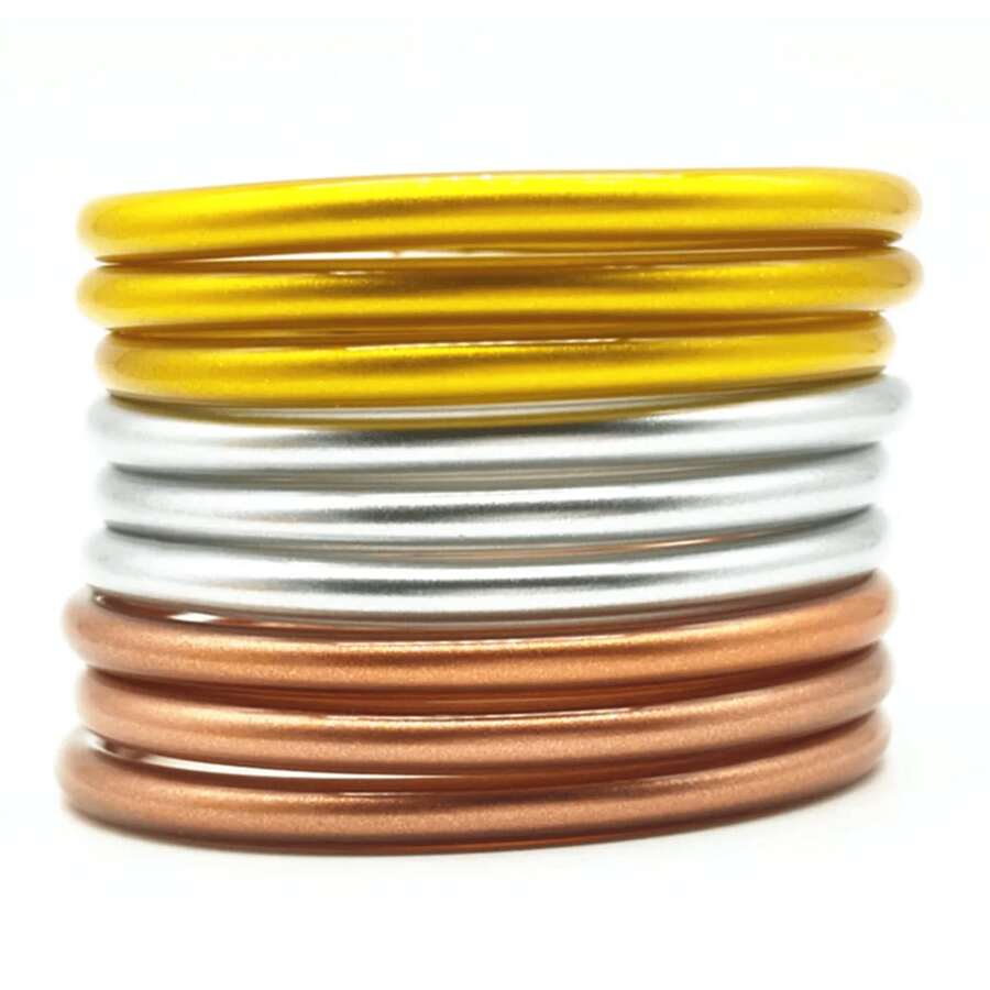 9pcs/Set Multi-Layer Handmade Silicone Waterproof Beach Bracelet Set, Women's Jelly Bracelet Jewelry Gift - Multicolor - View 1