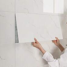 12X PVC Marble Tiles Wall Sticker Self-Adhesive Stick On Kitchen Bathroom Decor - Black - View 10