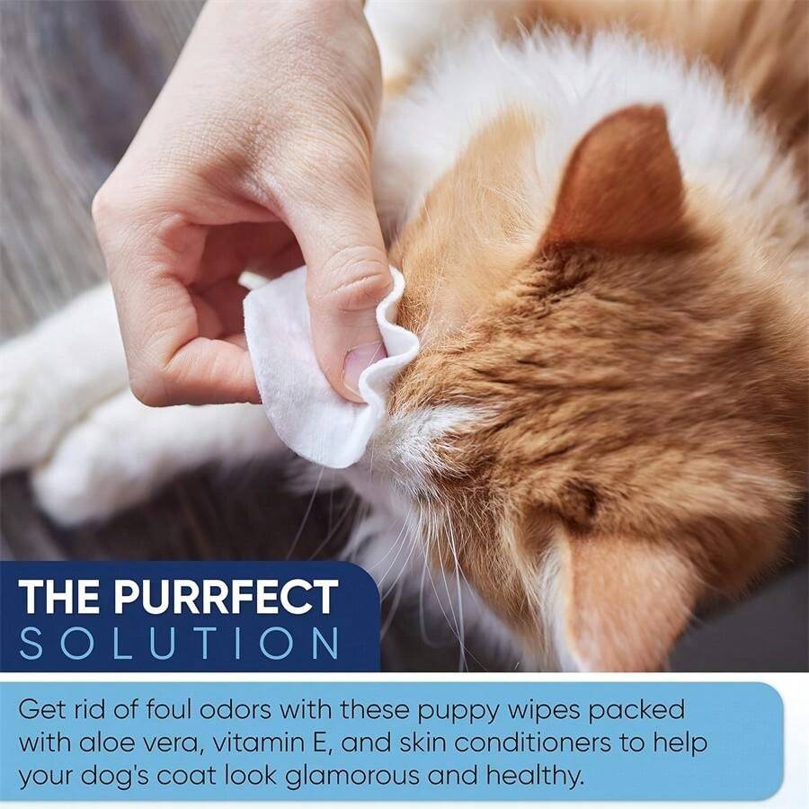 1pc 80Sheet Pet Wet Wipes, Unscented Dog Paw Cleansing Wipes, Suitable