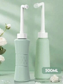1 peça, Assento de bidê portátil de 500ml, Pulverizador de bidê de mão portátil para viagem com bocal ajustável de 14 furos, adequado para uso ao ar livre e em viagens