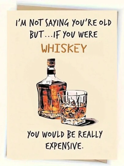 1pc Funny Age-Teasing Greeting Card, Suitable For Sending To Parents, Elders, Friends And Colleagues, Comes With Random Style/Color Envelope (Enclosed) Back To School,Back To School,School Supplies