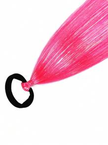 2pcs/Pack 18inch Kids Ponytail Extension With Hair Tie, Ombre Pink Ponytail Extension, Crazy Hair Day, Colored Hair Extensions For Kids, Festival Hair, Rave Hair, Ombre Ponytail