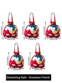 1 pieza/5 piezas/10 piezas Bolsas de regalo de Navidad, Bolsa de regalos de Papá Noel, Bolso de muñeco de nieve navideño, bolsas de Apple para regalo en Nochebuena, Empaque de frutas navideñas, Regalos para dulces, Recuerdos decorativos