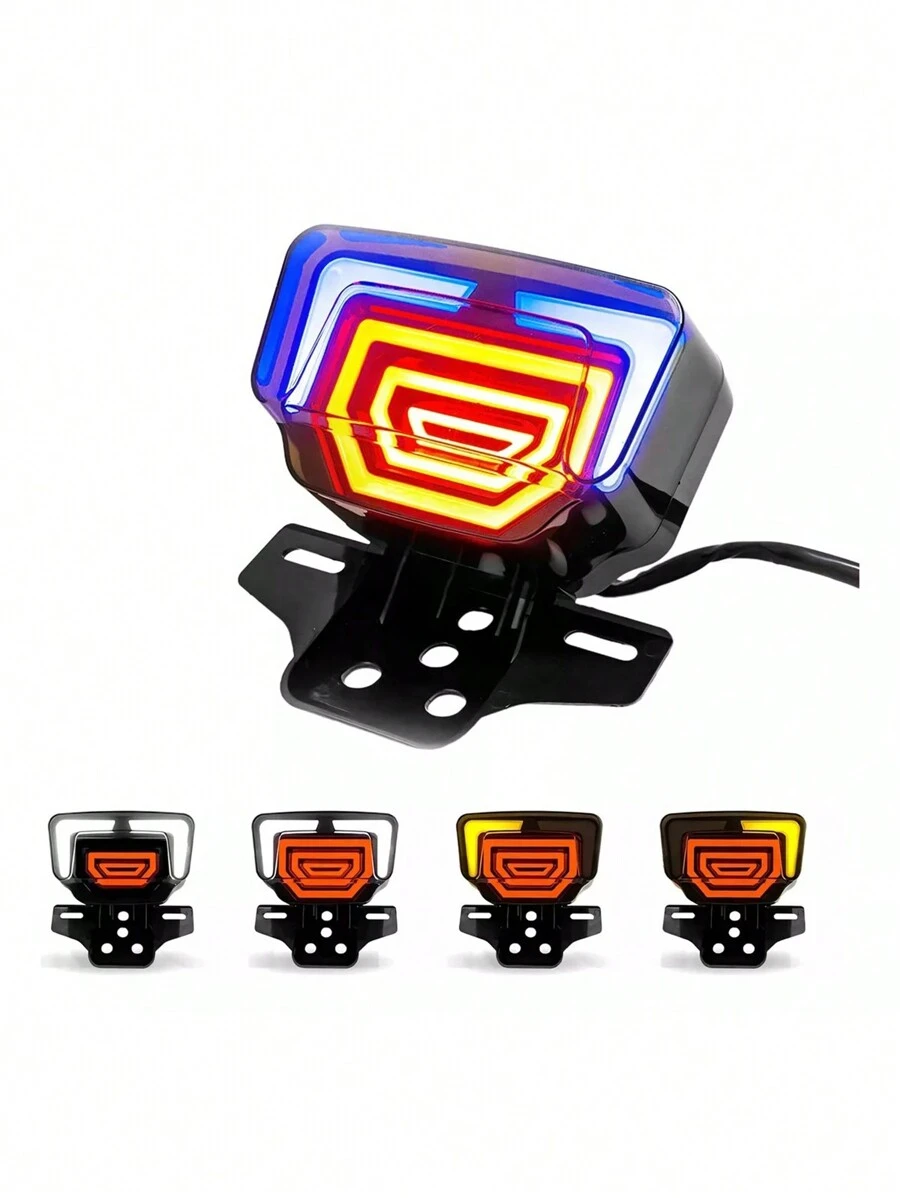 Luz Trasera Moto Faro Trasero Universales Stop Luces - Amarillo - Ver 1