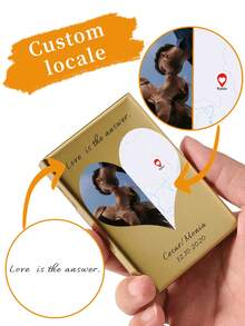 Customized Name/Signature/Photo Couple's Fashionable Ultra-Thin Aluminum Metal RFID Multi-Card Holder, Bank/Credit Card Wallet, Birthday/Valentine's Day/Mother's Day Gift