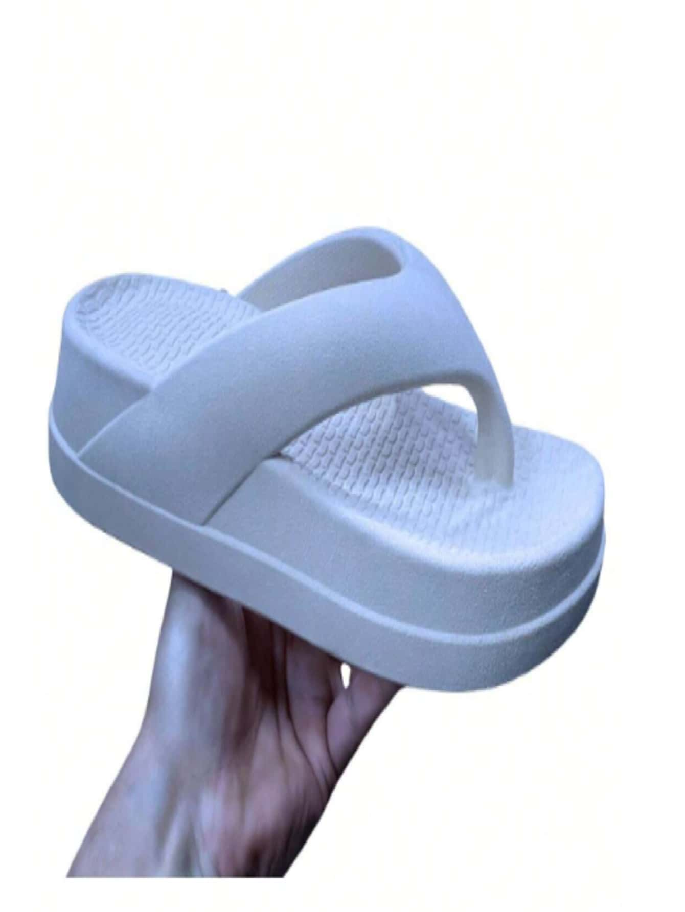 Women's Lightweight Comfortable Cloud Platform Flat Clog Flip Flops - 白色 - 查看 1