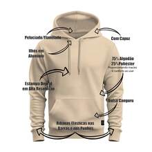 Nexstar Cotton Kangaroo Sweatshirt StreetWear Comfortable Classic Streetwear - Màu be - Xem 2