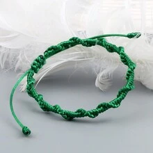 1 chiếc vòng tay thắt nút Skylark đỏ trắng xanh cổ điển thủ công có thể điều chỉnh cho nam nữ tình bạn thời trang trang sức đeo tay quà tặng - Nhiều màu - Xem 7