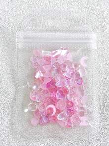 100 件混合粉色系列仙女美甲配件、冰心、蝴蝶结、山茶花、美甲用品套装 - 粉色 - 查看 5
