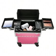 Professional Makeup Box, Multifunctional Makeup Box, Large Cart Beauty Storage Box - Màu Hồng Tươi - Xem 6