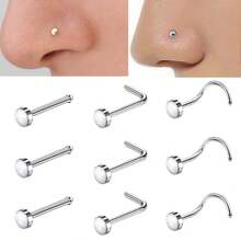 ADYJELY 6 chiếc khuyên mũi 20g 2mm G23 Titanlum không gây dị ứng cho mũi phẳng dành cho nam nữ ﻿Đeo khuyên sụn mạ vàng 18K Hoa tai hình conch Tragus Đinh tán hình chữ L màu đen Khuyên mũi hình xoắn ốc Trang sức xỏ khuyên mũi dễ thương - N078 - Xem 12