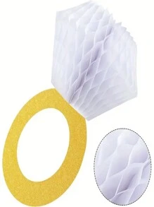 3 件蜂窝球，非常适合婚礼、单身派对、复活节礼物、婚礼装饰、订婚纪念日、情人节、浪漫派对装饰 - 白色 - 查看 9