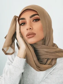 1pc Solid Color Breathable Soft Modal Muslim Hijab Scarf - Multicolor - View 25