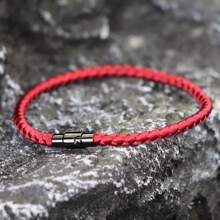 A-Grade Dragon Bone Rope Bracelet, Unisex Lucky Red String Bracelet, Magnetic Couples Bracelet, Wealth Attracting Bracelet - Burgundy - View 5