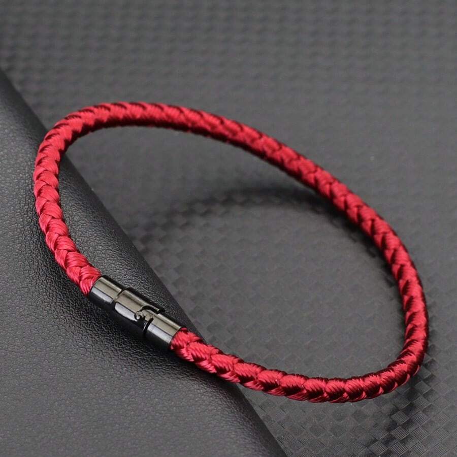 A-Grade Dragon Bone Rope Bracelet, Unisex Lucky Red String Bracelet, Magnetic Couples Bracelet, Wealth Attracting Bracelet - Burgundy - View 1