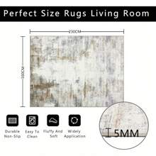 Area Rugs For Living Room 160x230cm Bedroom Rug Soft Modern Abstract Rugs Washable Non Slip Carpet Rug Short Pile Floor Carpet - Beige-brown - View 2