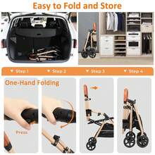 Foldable 4-Wheel Pet Stroller With Storage, Cup Holder, And Waterproof Cover For Small Dogs And Cats Dog Stroller 3-In-1 Foldable Gear For Cat Puppy Small Dogs - 卡其色 - 查看 2