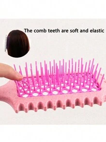 4pcs/Set Define Curl Styling Brush Set, Home Hollow Curled Comb, Massage Comb, Wheat Straw Material Define Styling Comb, Triple Pointed Tail Design, Effortless Styling For Waves & Bouncy CurlsNylon Air Cushion Comb For Women,Rat Tail Comb Double Side Brush Eyebrow Brush Professional Hairdressing Accessories, With ABS Plastic Handle,Ideal Hair Care Tool For Enhanced Styling, For All Hair Types - Multicolor - View 7