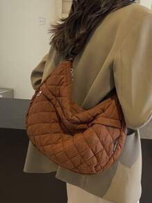 Geantă Crossbody Simple Crescent Moon pentru femei - Maro - Vizualizare 4
